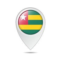 Karta plats märka av Togo flagga vektor