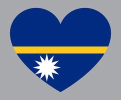 flache herzförmige illustration der nauru-flagge vektor