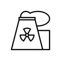 Symbol für den Bau von Kernkraftwerken mit flacher Linie, Vektor für Grafik- und Webdesign
