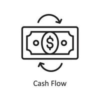 Cashflow-Vektor-Gliederung-Icon-Design-Illustration. Geschäfts- und Datenverwaltungssymbol auf Datei des weißen Hintergrundes ENV 10 vektor