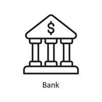 Bank-Vektor-Gliederung-Icon-Design-Illustration. Geschäfts- und Datenverwaltungssymbol auf Datei des weißen Hintergrundes ENV 10 vektor