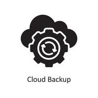 Cloud-Backup-Vektor solide Icon-Design-Illustration. Geschäfts- und Datenverwaltungssymbol auf Datei des weißen Hintergrundes ENV 10 vektor