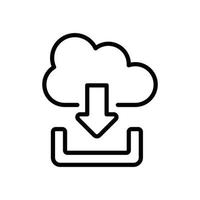 Cloud-Downloads Vektorliniensymbol Cloud-Computing-Symbol eps 10-Datei vektor