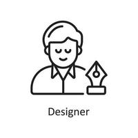 designer vektor översikt ikon design illustration. design och utveckling symbol på vit bakgrund eps 10 fil