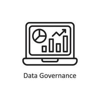 Daten-Governance-Vektor-Umriss-Icon-Design-Illustration. Geschäfts- und Datenverwaltungssymbol auf Datei des weißen Hintergrundes ENV 10 vektor