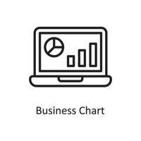 Business-Diagramm-Vektor-Gliederung-Icon-Design-Illustration. Geschäfts- und Datenverwaltungssymbol auf Datei des weißen Hintergrundes ENV 10 vektor