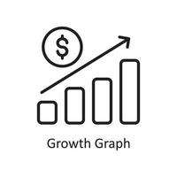 Wachstum Graph Vektor Umriss Icon Design Illustration. Geschäfts- und Datenverwaltungssymbol auf Datei des weißen Hintergrundes ENV 10