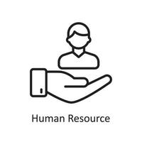mänsklig resurs vektor översikt ikon design illustration. företag och data förvaltning symbol på vit bakgrund eps 10 fil