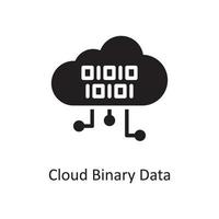 Cloud-Binärdaten-Vektor-Solid-Icon-Design-Illustration. Geschäfts- und Datenverwaltungssymbol auf Datei des weißen Hintergrundes ENV 10 vektor