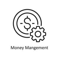 Money-Management-Vektor-Gliederung-Icon-Design-Illustration. Geschäfts- und Datenverwaltungssymbol auf Datei des weißen Hintergrundes ENV 10 vektor