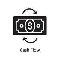 Solide Ikonen-Designillustration des Cashflow-Vektors. Geschäfts- und Datenverwaltungssymbol auf Datei des weißen Hintergrundes ENV 10 vektor