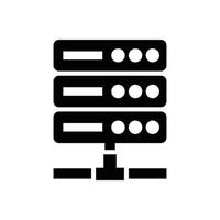 Netzwerkserver-Vektor-Glyphen-Symbol Cloud-Computing-Symbol eps 10-Datei vektor