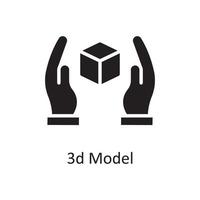 3D-Modell-Vektor solide Icon-Design-Illustration. Design- und Entwicklungssymbol auf Datei des weißen Hintergrundes ENV 10 vektor