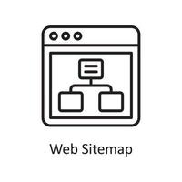 Website-Sitemap-Vektor-Gliederung-Icon-Design-Illustration. Design- und Entwicklungssymbol auf Datei des weißen Hintergrundes ENV 10 vektor