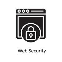 webb säkerhet vektor fast ikon design illustration. design och utveckling symbol på vit bakgrund eps 10 fil