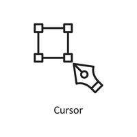 Cursor-Vektor-Umriss-Icon-Design-Illustration. Design- und Entwicklungssymbol auf Datei des weißen Hintergrundes ENV 10 vektor