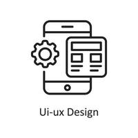 ui-ux design vektor översikt ikon design illustration. design och utveckling symbol på vit bakgrund eps 10 fil