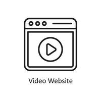 Video-Website-Vektor-Gliederung-Icon-Design-Illustration. Geschäfts- und Datenverwaltungssymbol auf Datei des weißen Hintergrundes ENV 10 vektor