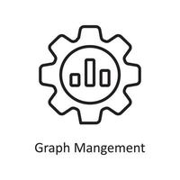 Graph-Management-Vektor-Gliederung-Icon-Design-Illustration. Geschäfts- und Datenverwaltungssymbol auf Datei des weißen Hintergrundes ENV 10 vektor