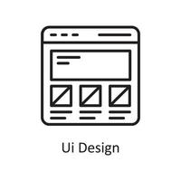 ui design vektor översikt ikon design illustration. design och utveckling symbol på vit bakgrund eps 10 fil