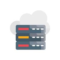 Cloud-Hosting-Vektor-flaches Symbol Cloud-Computing-Symbol eps 10-Datei vektor