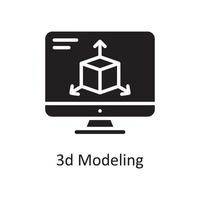 3D-Modellierungsvektor solide Symboldesignillustration. Design- und Entwicklungssymbol auf Datei des weißen Hintergrundes ENV 10 vektor