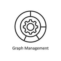 Graph-Management-Vektor-Gliederung-Icon-Design-Illustration. Geschäfts- und Datenverwaltungssymbol auf Datei des weißen Hintergrundes ENV 10 vektor