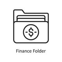 Finanzen Ordner Vektor Umriss Icon Design Illustration. Geschäfts- und Datenverwaltungssymbol auf Datei des weißen Hintergrundes ENV 10