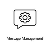 Nachricht Management Vektor Umriss Icon Design Illustration. Geschäfts- und Datenverwaltungssymbol auf Datei des weißen Hintergrundes ENV 10