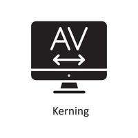 Kerning-Vektor solide Icon-Design-Illustration. Design- und Entwicklungssymbol auf Datei des weißen Hintergrundes ENV 10 vektor