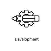 Entwicklung-Vektor-Gliederung-Icon-Design-Illustration. Design- und Entwicklungssymbol auf Datei des weißen Hintergrundes ENV 10 vektor