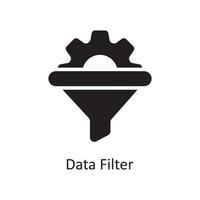 data filtrera vektor fast ikon design illustration. företag och data förvaltning symbol på vit bakgrund eps 10 fil