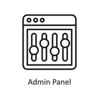 Admin-Panel-Vektor-Umriss-Icon-Design-Illustration. Design- und Entwicklungssymbol auf Datei des weißen Hintergrundes ENV 10 vektor