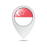 Kartenstandort-Tag der Singapur-Flagge vektor