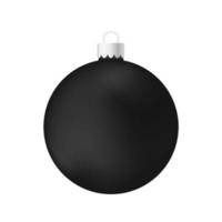 Schwarzes Weihnachtsbaumspielzeug oder Ball volumetrische und realistische Farbabbildung vektor