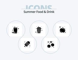 Sommer Essen und Trinken Glyph Icon Pack 5 Icon Design. Obst. Sommer. Getränk. Saft. Getränk vektor