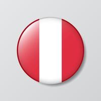 Hochglanz-Knopf kreisförmige Abbildung der Peru-Flagge vektor