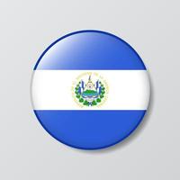 Hochglanz-Knopf kreisförmige Abbildung der El Salvador Flagge vektor