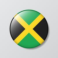 glansig knapp cirkel formad illustration av jamaica flagga vektor