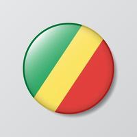 Hochglanz-Knopf kreisförmige Abbildung der Flagge der Republik Kongo vektor
