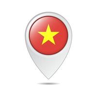 Karta plats märka av vietnam flagga vektor