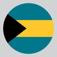 flache kreisförmige illustration der bahamas-flagge vektor