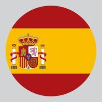 flache kreisförmige illustration der spanien-flagge vektor