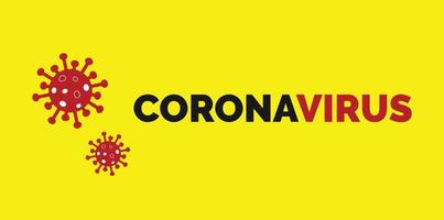 coronavirus på gul bakgrund. ny coronavirus covid 19 ncov - vektor