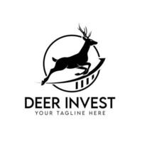 Finanzlogo für Hirschinvestitionen - Logovorlage für das Finanzwachstum von Hirschen vektor