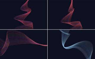 moderne Wellenkurve abstraktes Vektorhintergrundpaket für ein sauberes und minimalistisches Design vektor