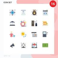 uppsättning av 16 kommersiell platt färger packa för stad browser Diagram se öga redigerbar packa av kreativ vektor design element