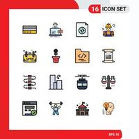 Aktienvektor-Icon-Pack mit 16 Zeilenzeichen und Symbolen für Arbeitskonstruktions-Kunden-Builder-Datei editierbare kreative Vektordesign-Elemente vektor