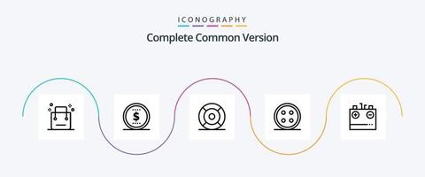 Komplettes Symbolpaket für die gemeinsame Version der Linie 5, einschließlich Hemdknopf. Nähen. Basic. Kleidung. ux vektor