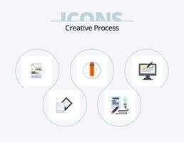 kreativer Prozess flaches Icon Pack 5 Icon Design. Entwerfen. Prozess. Prozess. kreativ. Prozess vektor